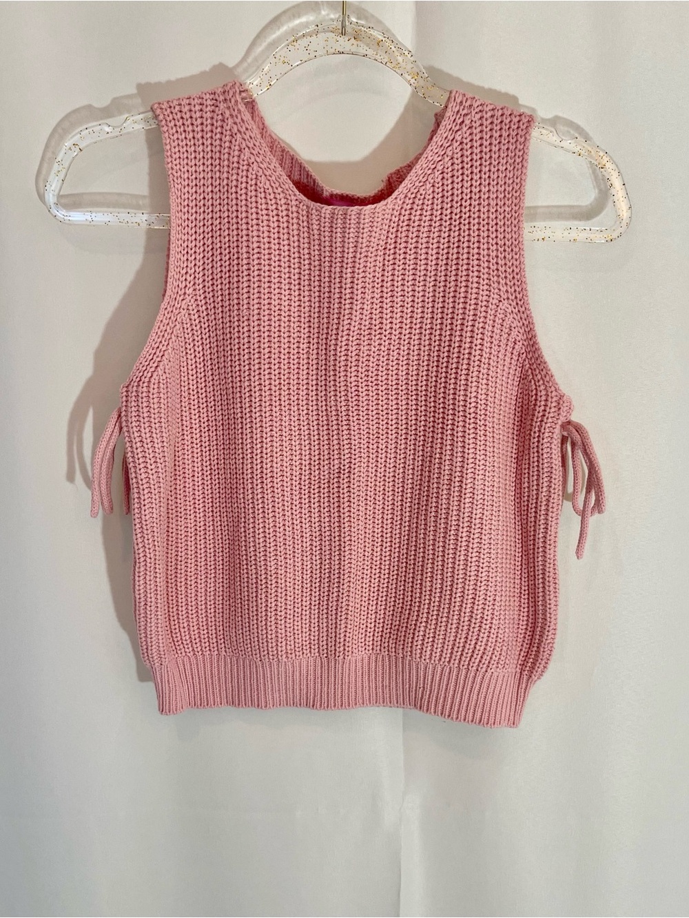 Girls Say What ( Dillards) Pink Knit Sleeveless Tie-Side Sweater Vest